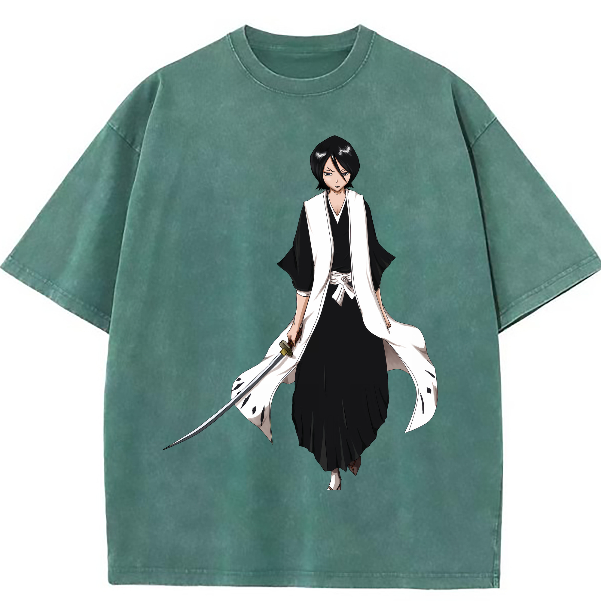 （画像用） ブリーチ 朽木ルキア BLEACH Kuchiki Rukia 綿100% ヴィンテージ風 半袖Tシャツ（フロントプリント）